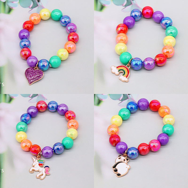 Children's Colorful Bracelets, Cute Cartoon Girl Bracelets, Baby Accessories, Rainbow Toddler Jewelry, Princess Bracelets, Bracelets