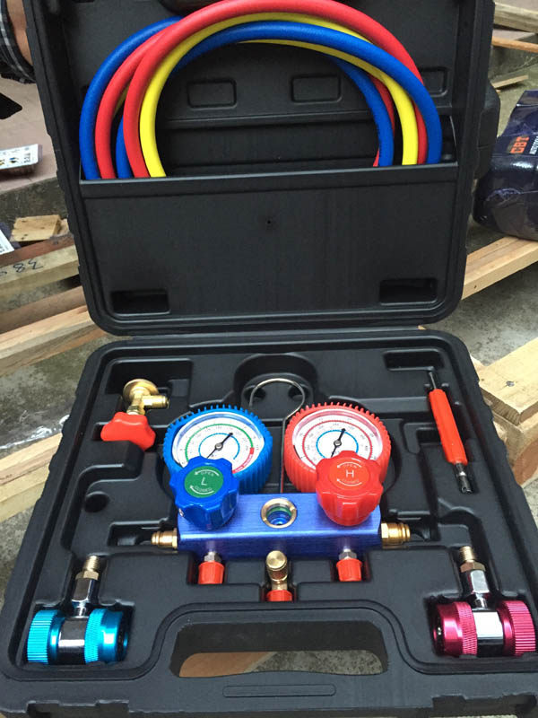 R-134a Refrigerant Table Group Double Meter Head Car Gfluorine Tool Automotive Air Conditioning Refrigeration Maintenance Filling Refrigerant Tool