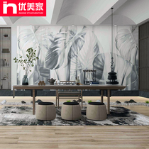 Foshan 900x2600 rock board tile large board Guest restaurant TV background wall modern light luxury Nordic Gray