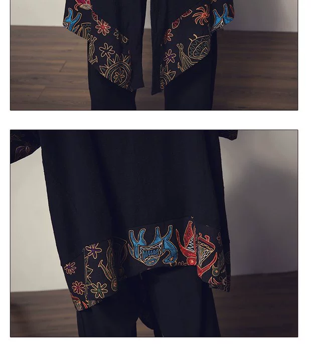 Áo gió nam cổ vật kích thước lớn retro kimono áo dài gió quốc gia mùa thu áo choàng Hanfu phong cách Trung Quốc