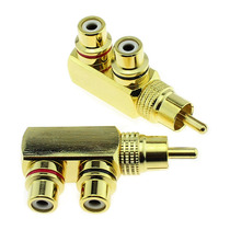 All copper gold-plated Lotus tee double audio RCA one point two male two female male male and female female