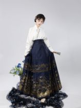 Tsing Tsing Yi See original (white egret) Ming-made Han suit Mafacial robe Skirt Woman Daily Suit Gold Imitation Snail Platinum Autumn Winter