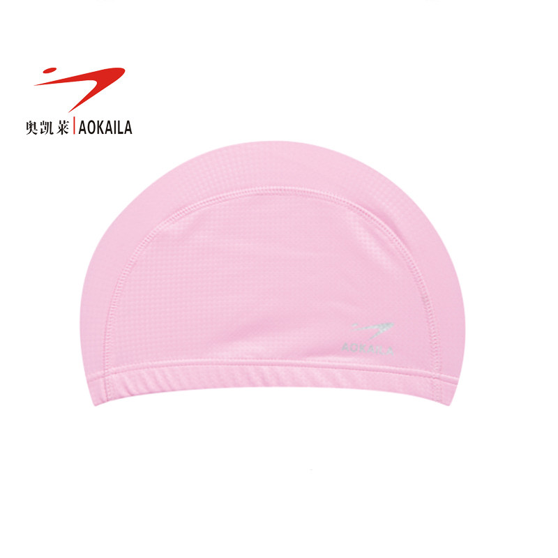 Fashion PU coating waterproof breathable men and women adults universal sunscreen not leash swimming cap cloth rubber cap O'Kailai