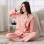 Bộ đồ ngủ cotton mùa xuân và tay dài phù hợp với phụ nữ mùa hè cotton mẹ trung niên dệt bông mỏng mặt trăng dịch vụ nhà thời trang hè 2021