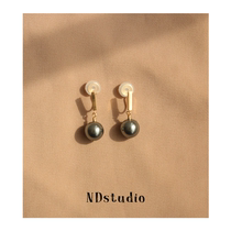 ND hand for ear clip family Temperament Grey Pearl Superior commute Delicate Invisible Mosquito Coil Dish Ear Clip Female Autumn Winter