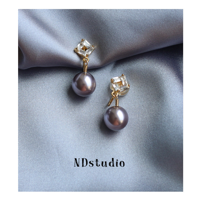 ND no pierced ears must enter elegant Purple Shi Jia Pearl High-grade sense retro French Port wind mosquito coil plate painless ear clip