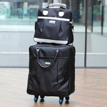 Universal Wheels Tie Bar Bag Short Travel Bag Women Portable Korean Version Luggage Bags Hand Large Capacity Check-in Bags Waterproof