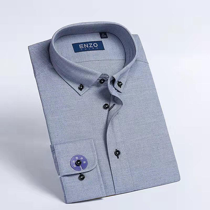 Enzo Men's Fashion Casual Business Slim Fit Long Sleeve Shirt with Free Shipping