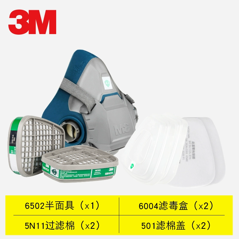 Bộ mặt nạ phòng độc 3M6502 Chống mùi khí hóa học Xịt bụi công nghiệp Sơn Formaldehyde Mặt nạ silicon thoải mái mặt nạ mv5 mặt nạ phòng độc 3m 