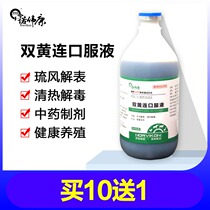 Shuanghuanglian oral liquid for pigs cattle sheep chickens ducks and geese with Cold Fever heat-clearing and detoxification