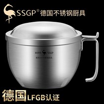 German 304 stainless steel instant noodle bowl student dormitory lunch box canteen fast food rice bowl with lid warm