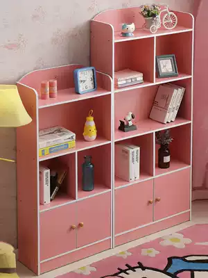 Children's bookshelf simple shelf children's bookcase study bookshelf combination storage cabinet with door student bookcase