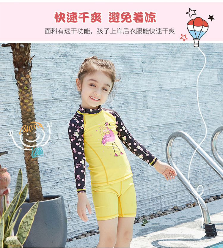 Đồ bơi cho trẻ em gái Làm khô nhanh Các bé trai lớn Đồ bơi chống nắng Chia tay áo dài Dễ thương Bộ đồ dài tay shop quần áo trẻ em đẹp