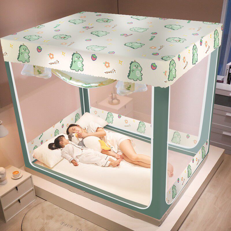 2023 new dust-proof top mosquito net home 1 8 m bedroom anti-fall child Mongolia bag 2022 full base v anti-fall bed-Taobao