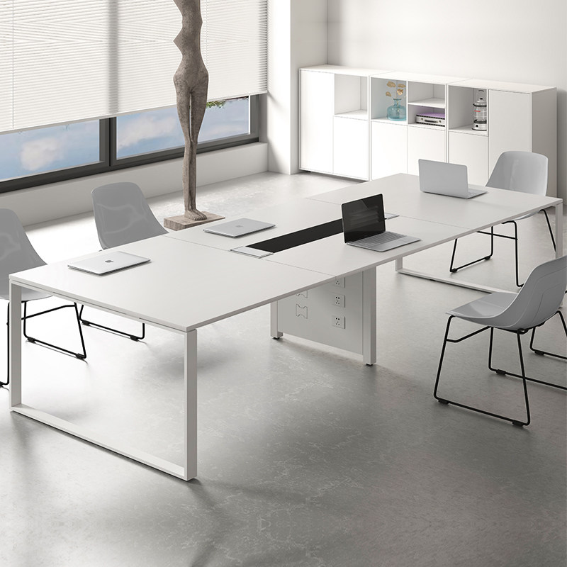 Conference room rectangular white conference table long table training table office desk and chair combination reception table simple and modern