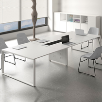 Conference room rectangular white meeting table strip table training table desk chair combined reception desk minimalist around modern