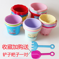 Batch childrens beach toys plastic bucket kindergarten baby catch fishing play water dig sand tool size bucket hair
