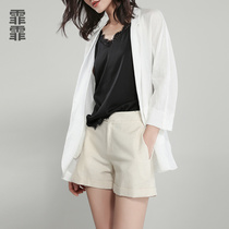 Fei Fei thin linen suit women 2021 Spring Summer new English casual cotton linen small suit size coat