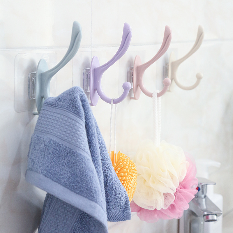 Hook Bathroom Bathroom With Nail-Free Hanging Clothes Hook Bedrooms Free Hanging Clothes Hanger Wall-mounted Clothes Hat Hook