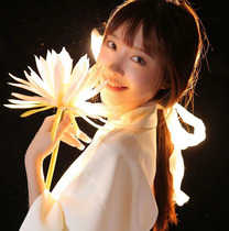 Hand-held simulation pan-flower long pole ancient style costume God girl Hanfu photo props wedding home decoration fake