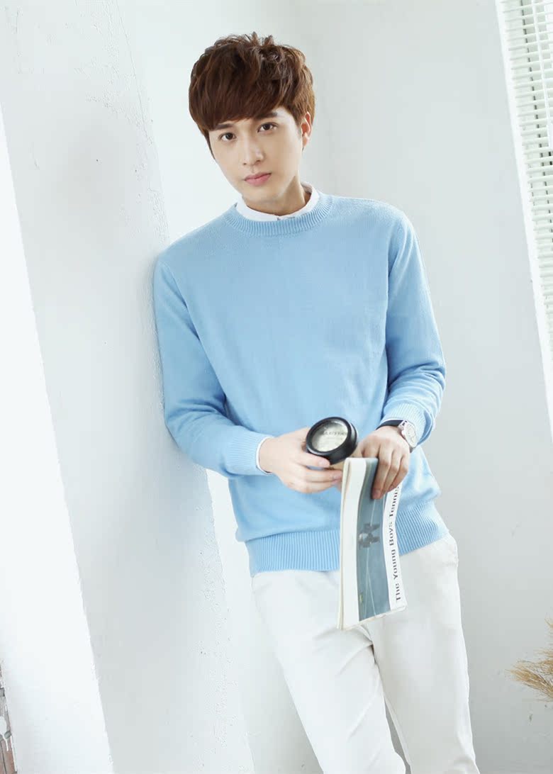 Áo len nam 2017 mới cổ áo trắng nam mùa xuân và mùa thu và mùa đông áo len mỏng áo len cashmere - Hàng dệt kim áo len cardigan nam