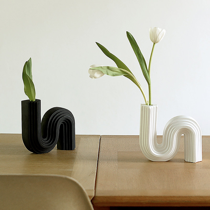 ReFound creative curve S ceramic vase modern art decoration decoration Nordic ins style home accessories