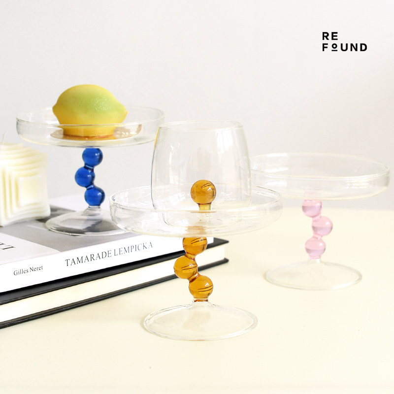 ReFound glass marble art design jewelry plate creative decoration small fruit plate homestay home decoration