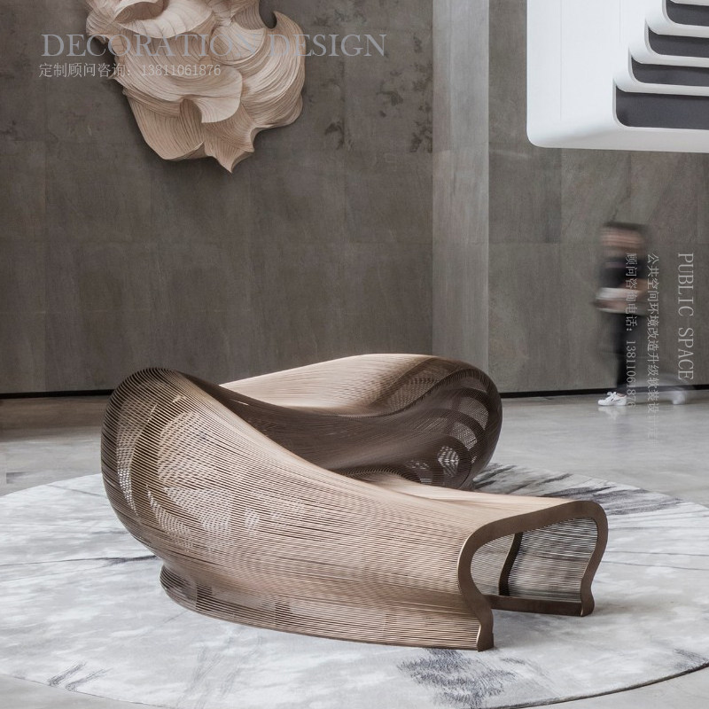 Outdoor landscape garden creative seat airport art leisure chair theater hotel lobby exhibition hall rest waiting chair