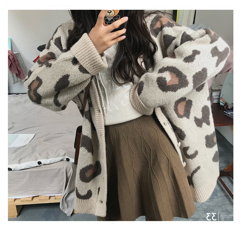 Áo chống mùa 2019 áo len cardigan mới nữ lỏng lẻo phiên bản Hàn Quốc lưới màu đỏ lười gió đan áo khoác len - Đan Cardigan áo len cổ lọ