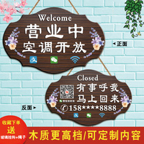 Custom air conditioning is open in business listing double-sided welcome house number Creative something to go out to decorate the prompt card