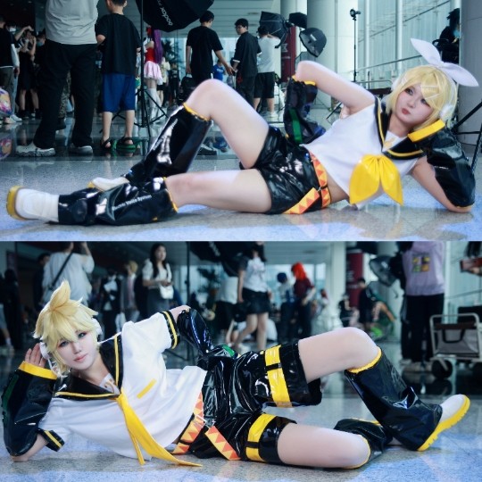 Anime Home Kagamine Twin Sister Kagamine Rin RIN Official Wear Wig COS Costume