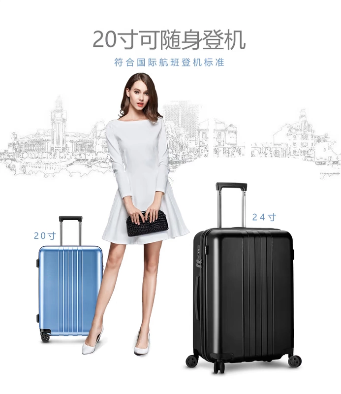 古 思 Hành lý khóa kéo nữ phiên bản tiếng Hàn của vali nhỏ tươi nam vạn năng bánh xe đa năng hộp mật khẩu 20 inch - Va li