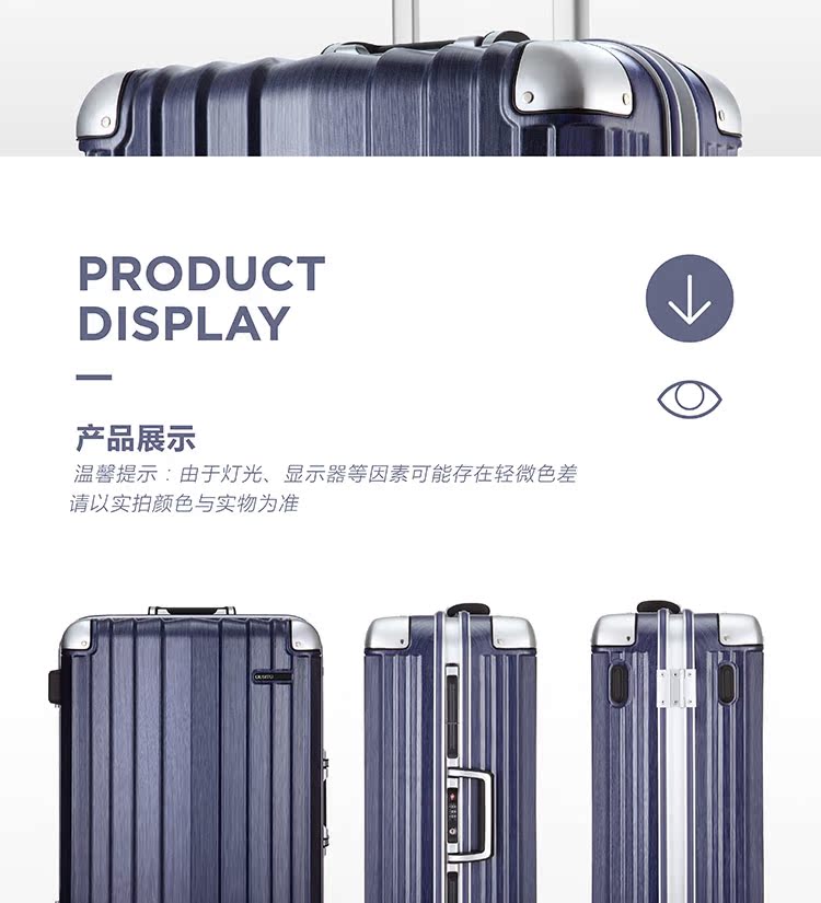 Gusi Tuzi hộp nhôm khung xe đẩy trường hợp nữ vali nam du lịch hộp cứng bánh xe phổ quát 20/24/26/28 inch - Va li vali to