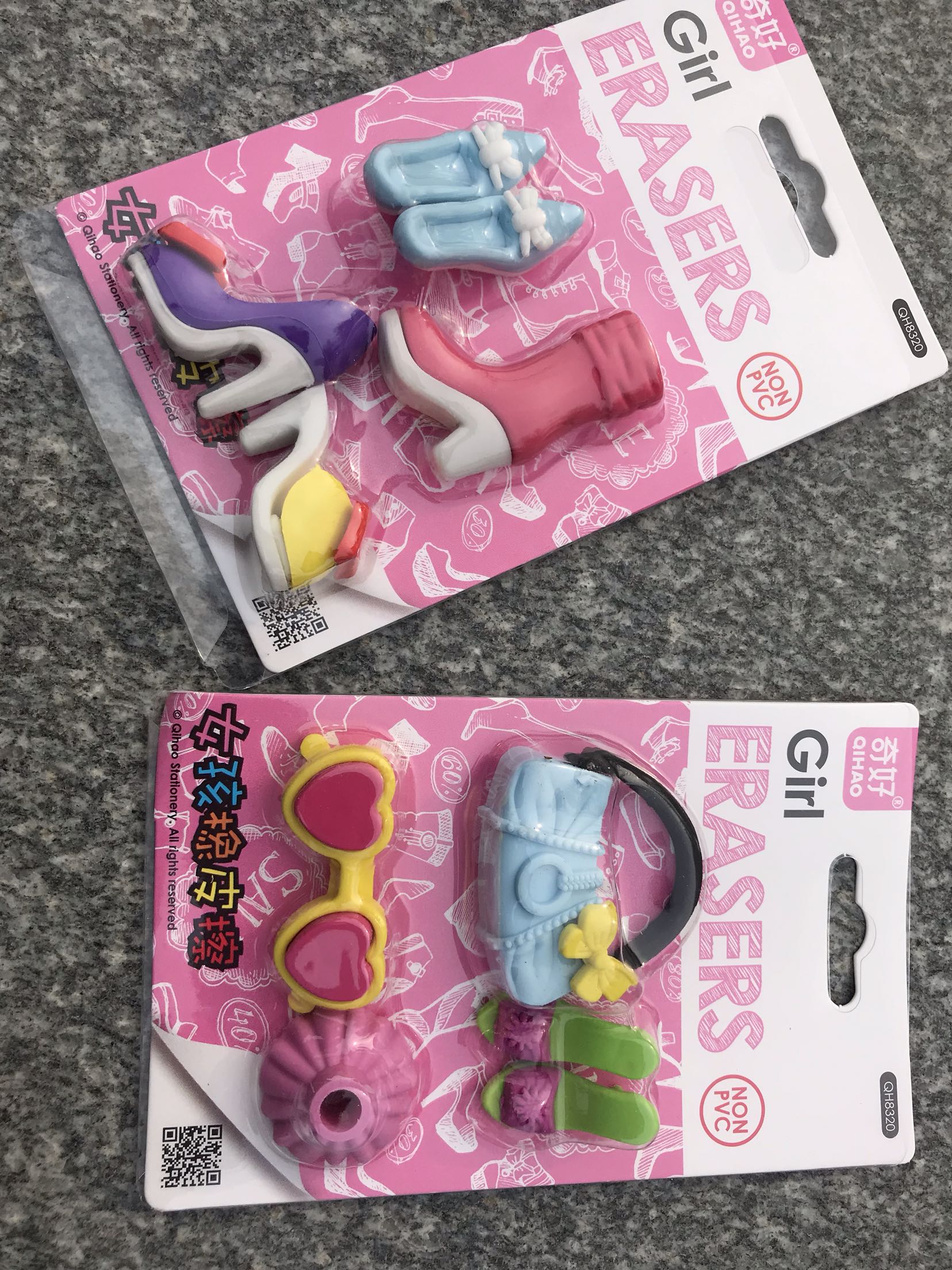 Odd good girl modeling eraser 2 cards