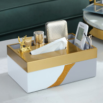 Modern home living room coffee table drawing box creative multi-function remote control storage tissue box light luxury decorative ornaments