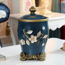 Eurostyle with lid trash can home living room bedroom creative wastebasket containing barrel retro kitchen office trash basket