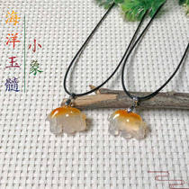 Marine Jade Medullary Giri Elephant small elephant engraving piece natural agate grass flower male and female pendants pendant pendant ornaments