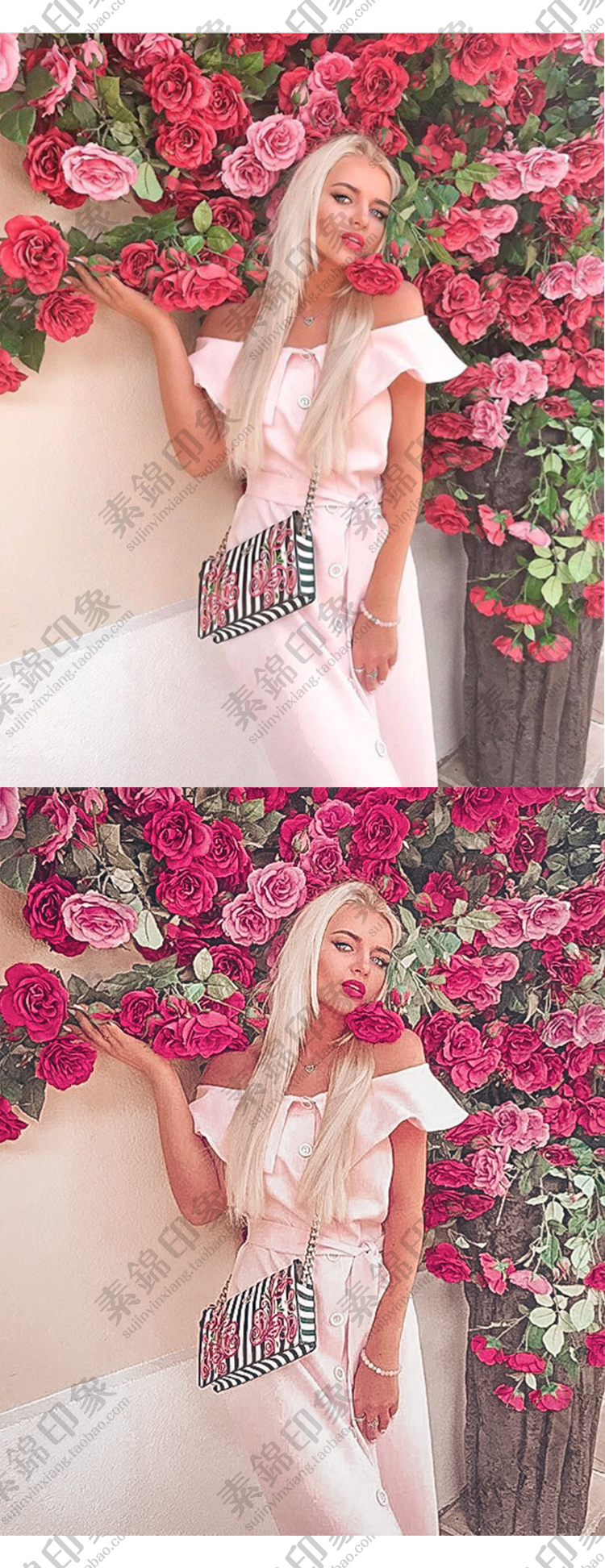 【预设】芭比粉色街拍调色通用预设旅拍ins网红lR/FCPX手机APP滤镜PR调色LUT插图(4)