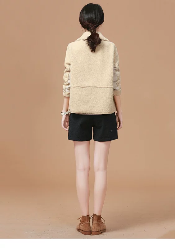 Han Chao tấn công 2018 mới mùa thu và mùa đông ngắn cổ áo phù hợp với áo khoác cashmere cho nữ áo khoác burberry nữ