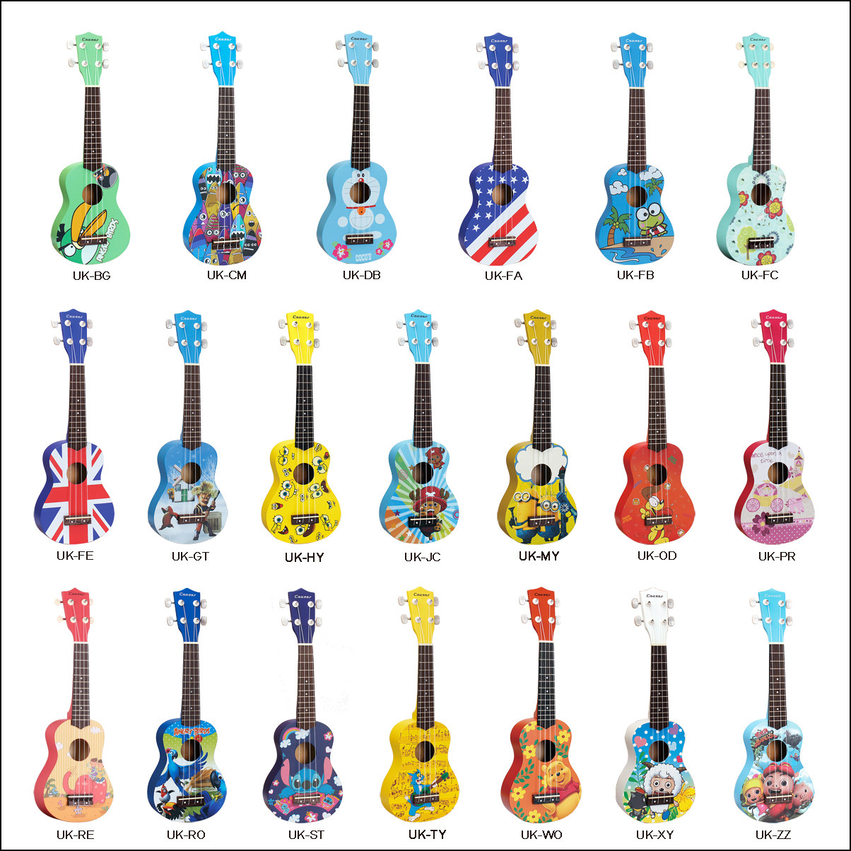 (Official Authorization) Caesar Caesar UK-25 Beginners Getting Started Cartoon Pattern Ukulele Ukulele