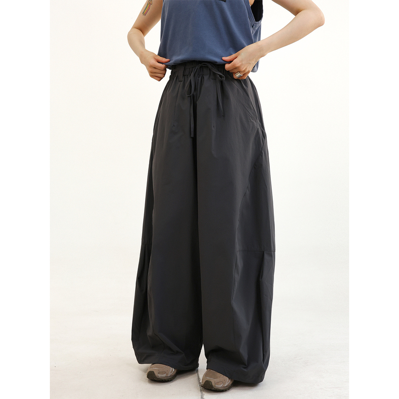 Triffer Summer Dark Plaid Wide-Leg Structured Scimitar Casual Pants for Men and Women Triffer Summer Dark Plaid Wide-Leg Structured Scimitar Casual Pants for Men and Women