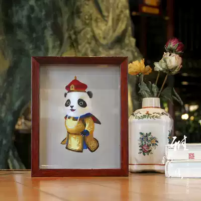 Xiang embroidery handmade double-sided embroidery mahogany ornaments Royal Panda home pendulum Chinese style overseas gifts can be customized