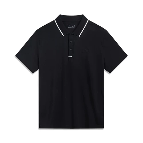 Li Ning, осенняя трендовая дышащая спортивная футболка polo, короткий рукав