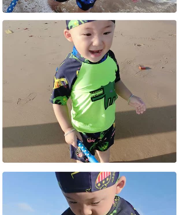 Đồ bơi trẻ em Hàn Quốc boy boy boy boy chia tay nhanh chóng phơi nắng bộ đồ bơi quần bơi sinh viên nóng bỏng áo tắm - Bộ đồ bơi của Kid đồ tắm cho bé