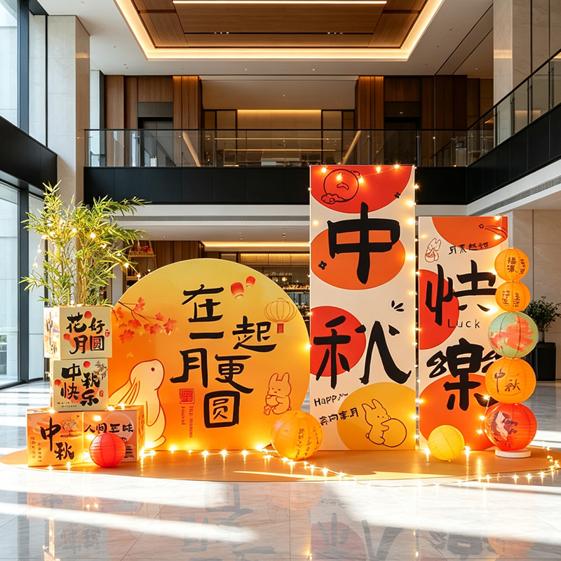 Mid-Autumn Festival Scene Atmosphere Decoration, Garden Party Event Photo Props, Beautiful Display Backdrop, Photo Frame Stand Mid-Autumn Festival Scene Atmosphere Decoration, Garden Party Event Photo Props, Beautiful Display Backdrop, Photo Frame Stand