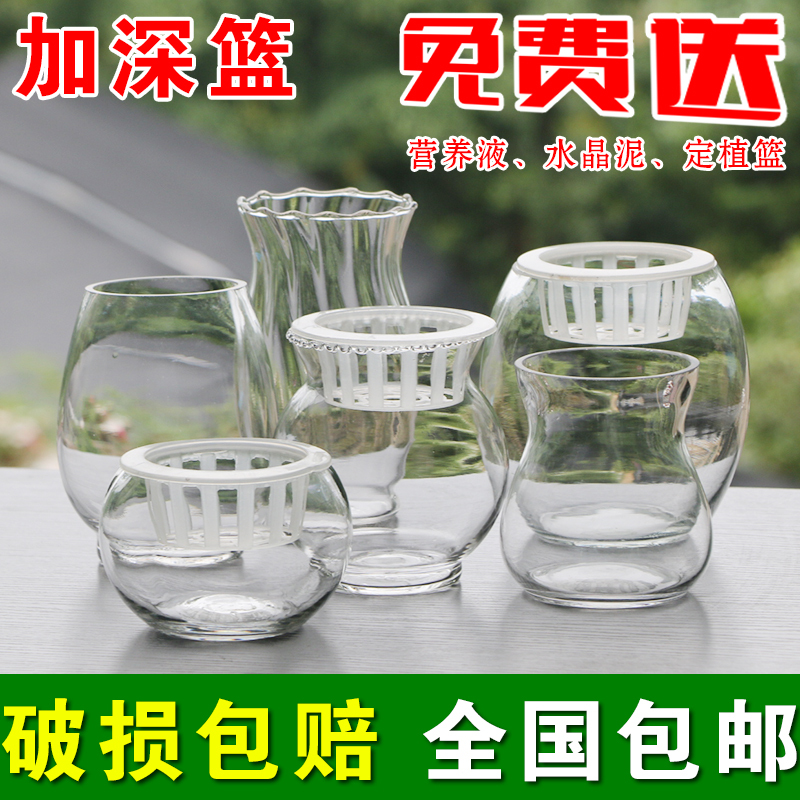 Hydroponic Plant Glass Ecological Fish Tank, Green Plant Flower Pot, Office Desk Thickened Large Fish Tank, Transparent Vessel Vase