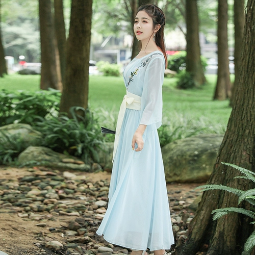 Ретро летнее свежее ханьфу, платье