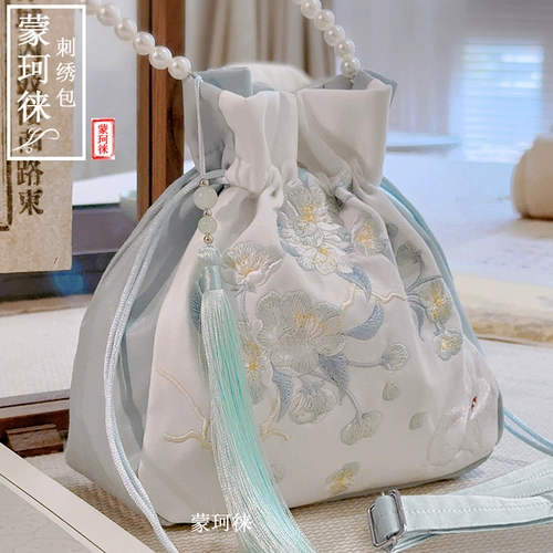 Вместительная и большая сумка через плечо, ханьфу, мешочек, китайский стиль