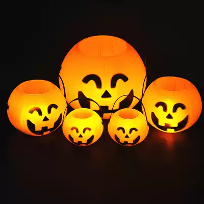 Pumpkin Lantern Halloween Pumpkin Bucket Children's Portable Candy Jar, Small and Medium Pumpkin Set Festival Decoration