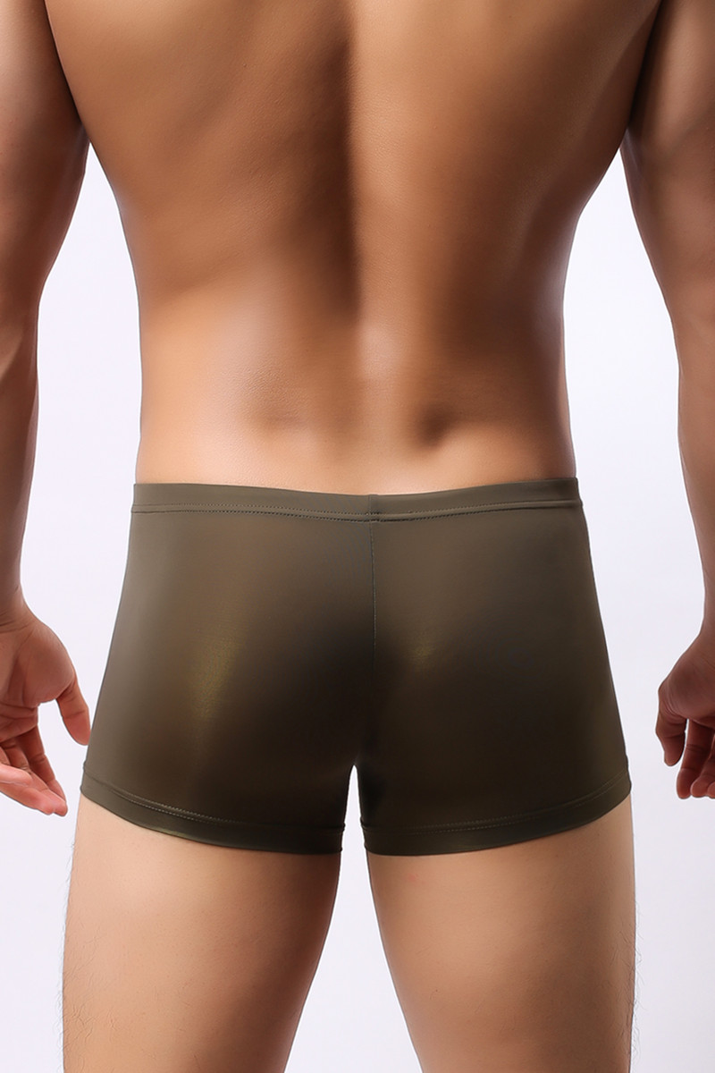 Mùa hè cho nam Quần lót lụa băng Không có dấu vết Quần Boxer một mảnh Thở Slim Sexy Quần lót trong suốt quần sip nam